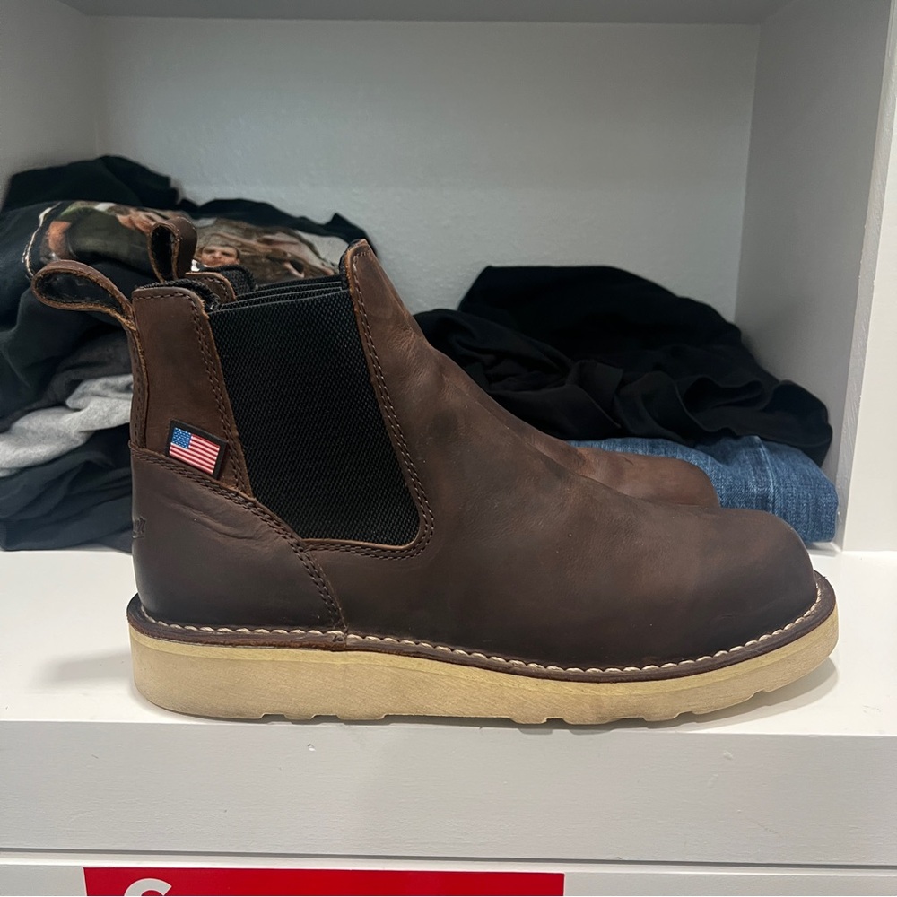 Danner Dark Brown Leather Boots with Elastic Panels